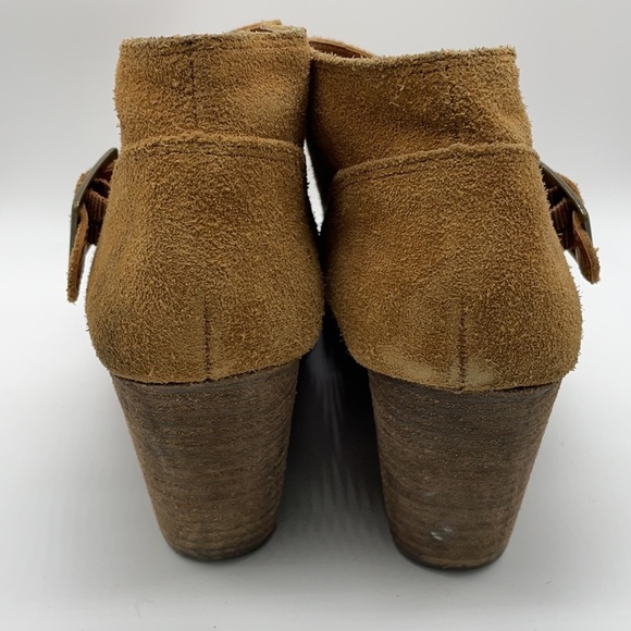 LUCKY Brand Sumarah Brown Suede Wedge Shoes Booties Size 9.5 - Picture 8 of 10